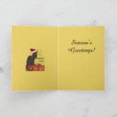 Joyeux Noel Le Chat Noir Kerstmis grap Feestdagen Kaart (Binnen)
