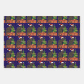 Joyeux Noel Le Chat Noir Spoof With Yule Tree Inpakpapier Vel (Voorkant 3)