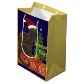 Joyeux Noel Le Chat Noir Spoof With Yule Tree Medium Cadeauzakje (Voorkant Gekanteld)