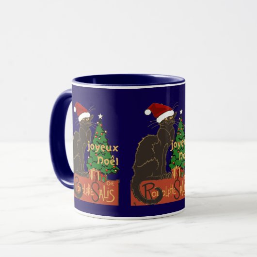 Joyeux Noel Le Chat Noir Spoof With Yule Tree Mok (Voorkant links)