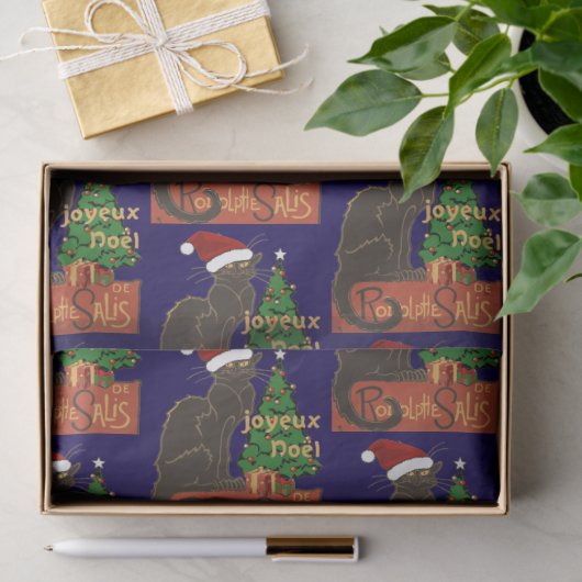 Joyeux Noel Le Chat Noir Spoof With Yule Tree Tissuepapier (Geschenk)