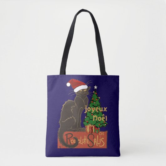Joyeux Noel Le Chat Noir Spoof With Yule Tree Tote Bag (Voorkant)