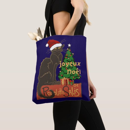 Joyeux Noel Le Chat Noir Spoof With Yule Tree Tote Bag (Dichtbij)
