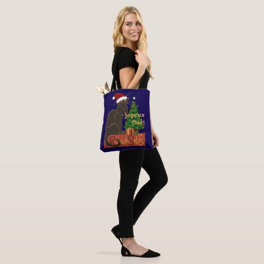 Joyeux Noel Le Chat Noir Spoof With Yule Tree Tote Bag (Op model)