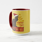 Joyeux Noel Le Chat Noir With Stylized Golden Tree Mok (Voorkant links)