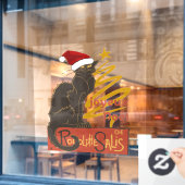 Joyeux Noel Le Chat Noir With Stylized Golden Tree Raamsticker (Cafe Raam)