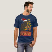 Joyeux Noel Le Chat Noir With Stylized Golden Tree T-shirt (Voorkant volledig)