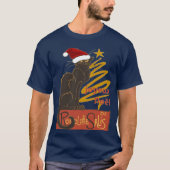 Joyeux Noel Le Chat Noir With Stylized Golden Tree T-shirt (Voorkant)