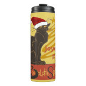 Joyeux Noel Le Chat Noir With Stylized Golden Tree Thermosbeker (Voorkant)