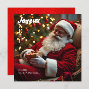 Joyeux Noël Le Père Noël's beste endormi SqFC Feestdagenkaart