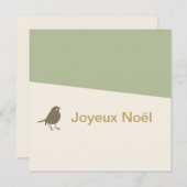 Joyeux Noel Little Bird Snow Kerstmis Feestdagenkaart (Voorkant / Achterkant)