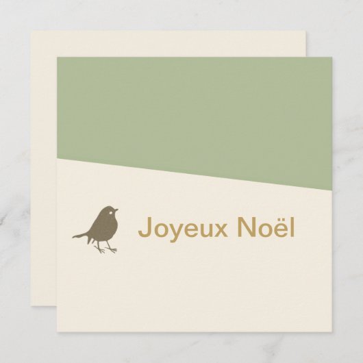 Joyeux Noel Little Bird Snow Kerstmis Feestdagenkaart (Voorkant / Achterkant)