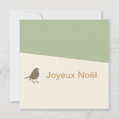 Joyeux Noel Little Bird Snow Kerstmis Feestdagenkaart (Voorkant)