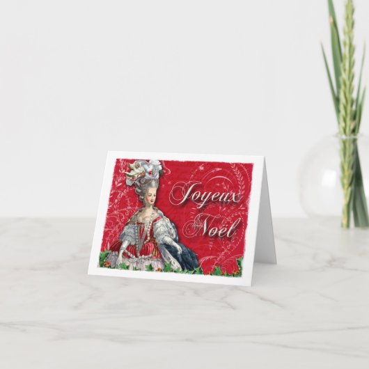 Joyeux Noel Marie Antoinette Christmas Feestdagen Kaart (Voorkant)