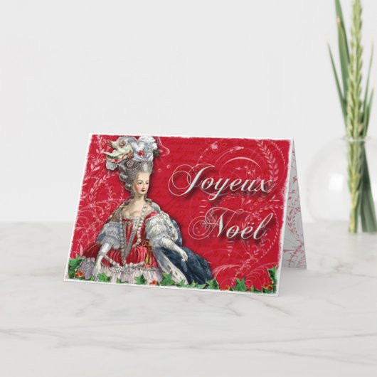 Joyeux Noel Marie Antoinette Christmas Feestdagen Kaart (Voorkant)