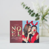 Joyeux Noel Merry Happy Nieuwjaarsfoto Feestdagenkaart (Staand voorkant)