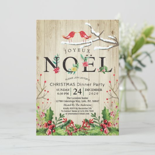 Joyeux Noel Merry kerst nieuwjaarsfeest (Staand voorkant)