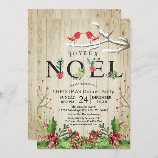 Joyeux Noel Merry kerst nieuwjaarsfeest (Voorkant / Achterkant)