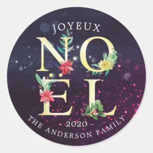 Joyeux Noel Merry KerstHappy Nieuwjaar Ronde Sticker