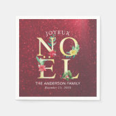 Joyeux Noel Merry KerstHappy Nieuwjaar Servet (Voorkant)