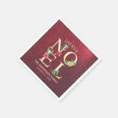 Joyeux Noel Merry KerstHappy Nieuwjaar Servet (Hoek)