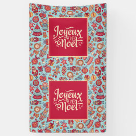 Joyeux Noel Merry Kerstmis franse volkskunst Spandoek
