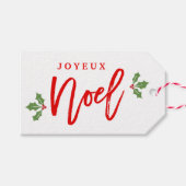 Joyeux Noel Merry Kerstmis Modern Simple Stijlvol Cadeaulabel (Voorkant (Horizontaal))