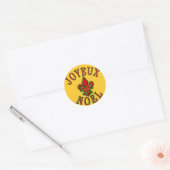 Joyeux Noel met Fleur de Lis Holiday Kaarten Ronde Sticker (Envelop)