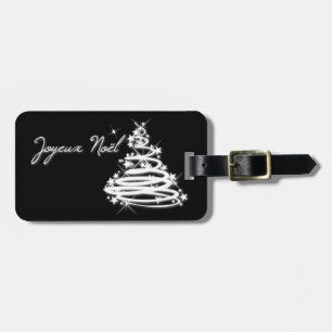 Joyeux Noël met kerstboom Bagagelabel