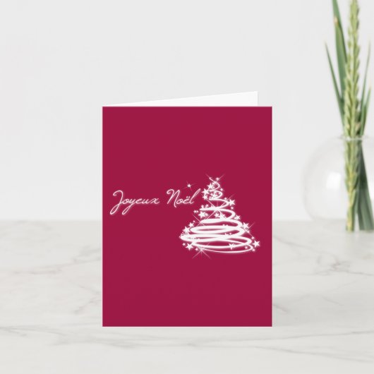 Joyeux Noël met kerstboom Feestdagen Kaart (Voorkant)