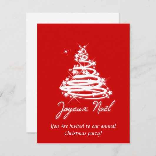 Joyeux Noël met kerstboom Kaart (Voorkant / Achterkant)