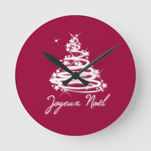 Joyeux Noël met kerstboom Ronde Klok (Voorkant)