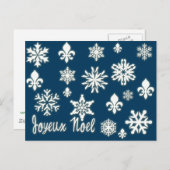 Joyeux Noel met Snowflakes Kaarten, Briefkaarten (Voorkant / Achterkant)
