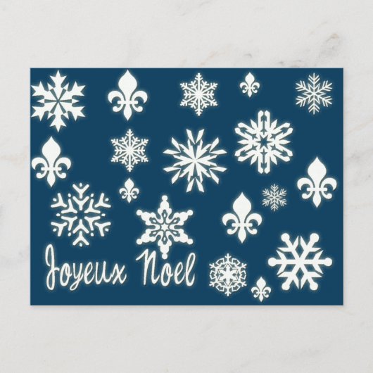 Joyeux Noel met Snowflakes Kaarten, Briefkaarten (Voorkant)
