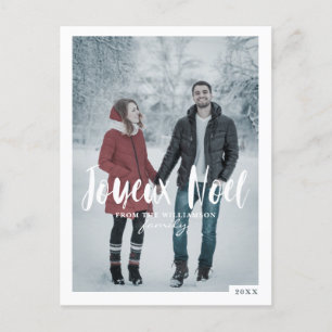 Joyeux Noel   Minimaal & trendy kerstscript Feestdagenkaart
