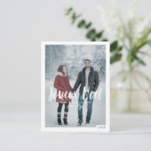 Joyeux Noel | Minimaal & trendy kerstscript Feestdagenkaart (Staand voorkant)