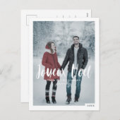Joyeux Noel | Minimaal & trendy kerstscript Feestdagenkaart (Voorkant / Achterkant)