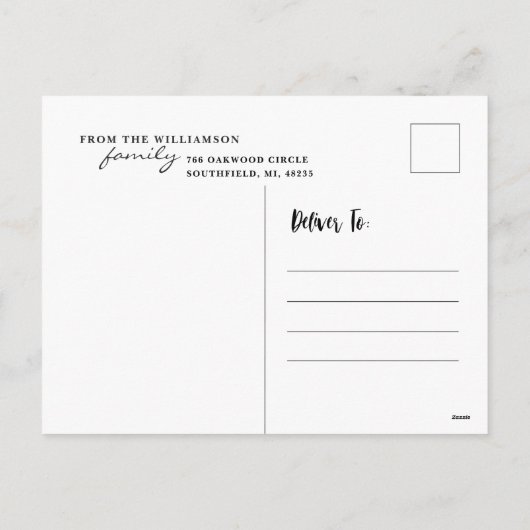 Joyeux Noel | Minimaal & trendy kerstscript Feestdagenkaart (Achterkant)