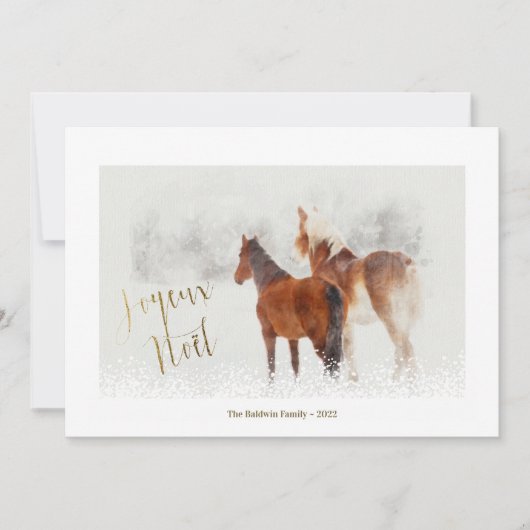 Joyeux Noel Minimale kerstfeestdag Foto-kaart (Voorkant)