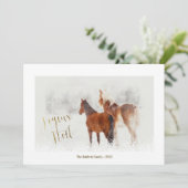 Joyeux Noel Minimale kerstfeestdag Foto-kaart (Staand voorkant)