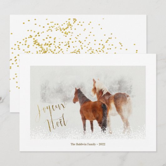 Joyeux Noel Minimale kerstfeestdag Foto-kaart (Voorkant / Achterkant)