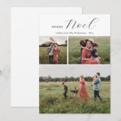 Joyeux Noel Minimale Typografie Kerstfoto Feestdagenkaart (Voorkant / Achterkant)