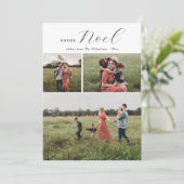 Joyeux Noel Minimale Typografie Kerstfoto Feestdagenkaart (Staand voorkant)