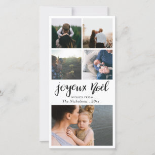 Joyeux Noel Minimalist Typografie Kerstfotografie Feestdagenkaart