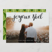 Joyeux Noel Minimalist Typografie Kerstfotografie Feestdagenkaart (Voorkant / Achterkant)
