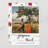 Joyeux Noel Minimalist Typografie Kerstfotografie Feestdagenkaart (Voorkant / Achterkant)