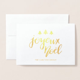 Joyeux Noel Minimalist Typografie Kerstmis Folie Kaarten