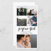Joyeux Noel Minimalistische Typografie Kerst Foto Feestdagenkaart (Voorkant / Achterkant)