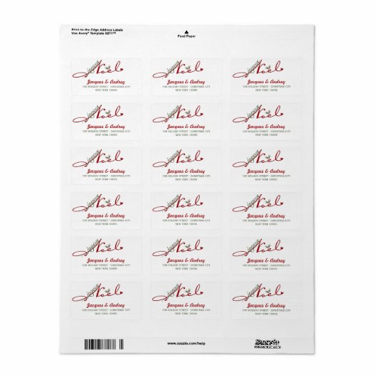Joyeux Noel Mistletoes Kerstmis Adres Etiket (Full Sheet)