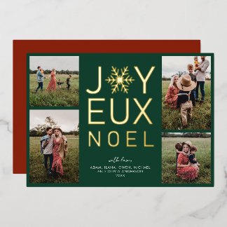 Joyeux Noel Modern en Classy Folie Holiday Card Folie Uitnodiging